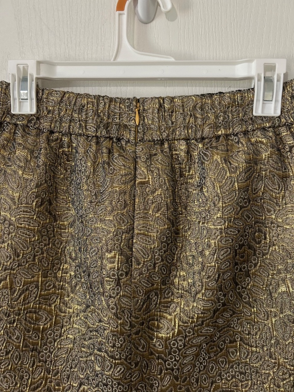 Skirt LOFT Gold Brocade Metallic Mini Glam Rocker - Picture 7 of 9